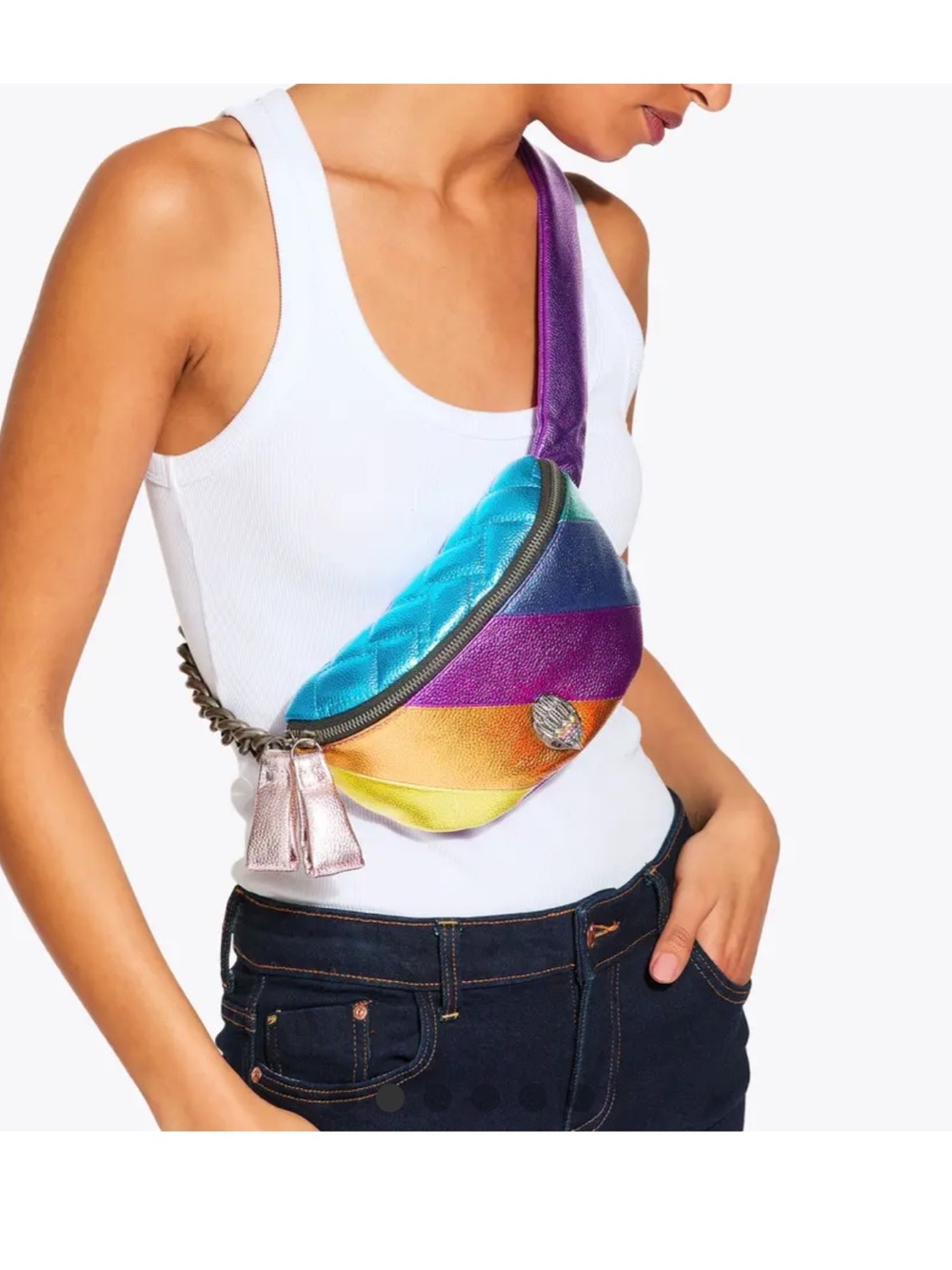 Metallic Rainbow Belt Bag - Multicolor